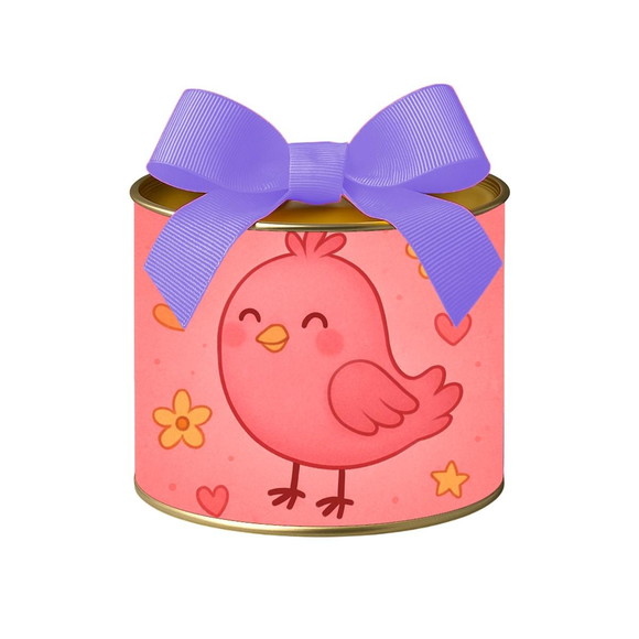 Tubo Lata Metalizada 7x10 Passarinho Rosa - Imagem 5