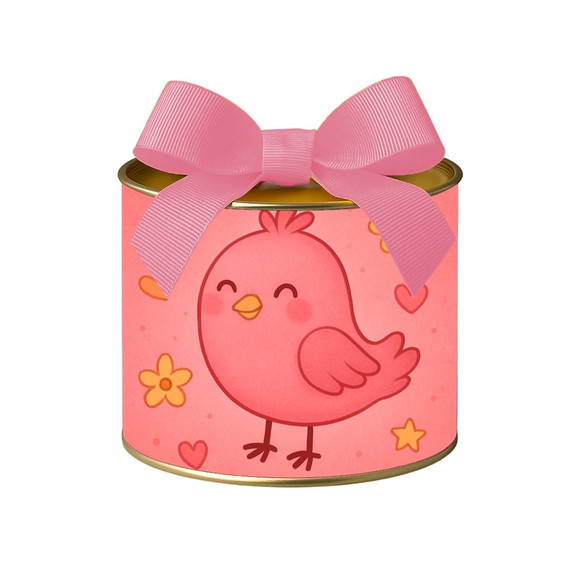 Tubo Lata Metalizada 7x10 Passarinho Rosa - Imagem 3