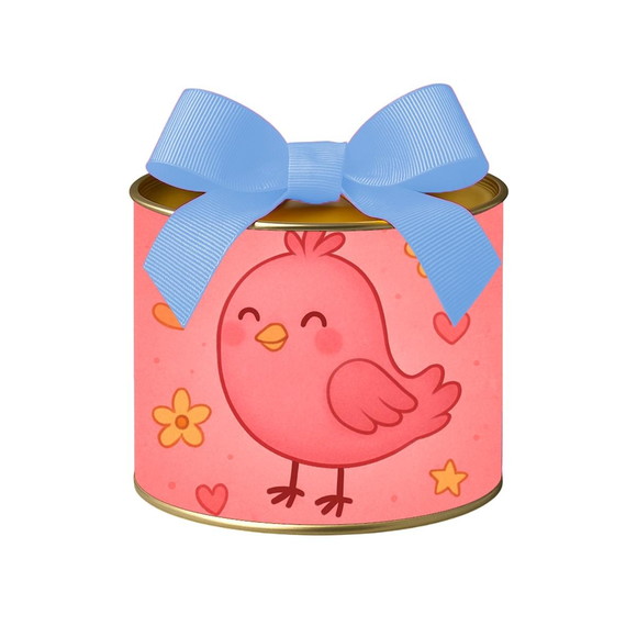 Tubo Lata Metalizada 7x10 Passarinho Rosa - Imagem 4