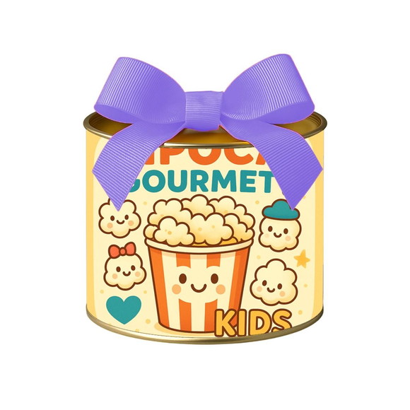 Tubo Lata Metalizada 7x10 Pipoca Gourmet Kids - Imagem 5