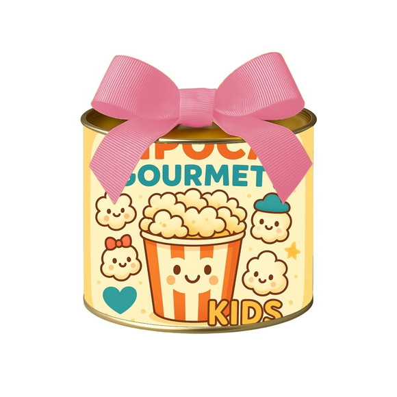 Tubo Lata Metalizada 7x10 Pipoca Gourmet Kids - Imagem 3