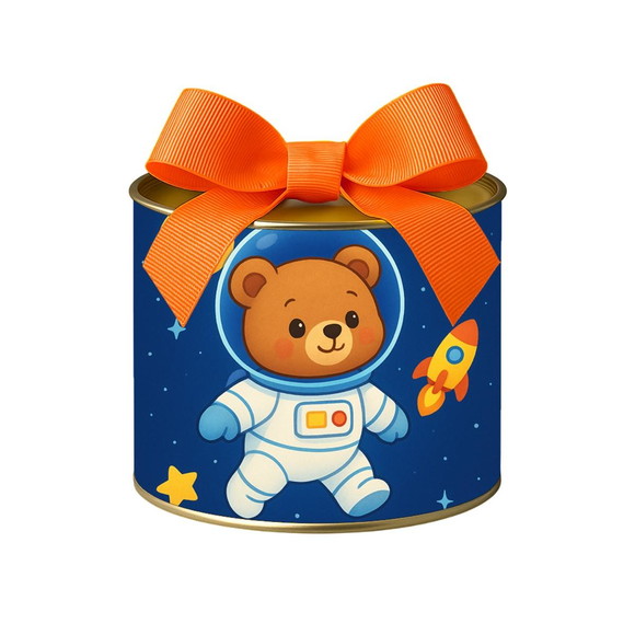 Tubo Lata Metalizada 7x10 Ursinho Astronauta - Imagem 2
