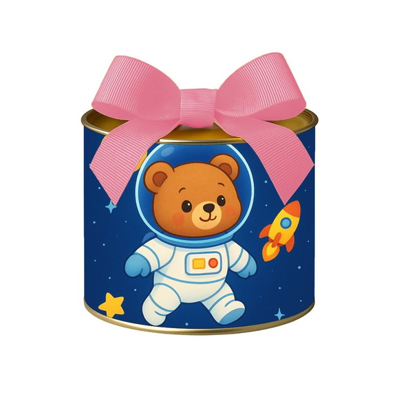 Tubo Lata Metalizada 7x10 Ursinho Astronauta - Imagem 3