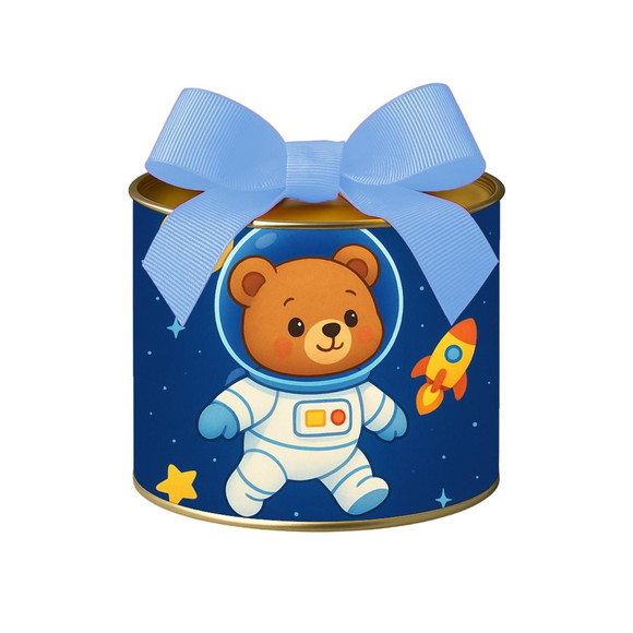 Tubo Lata Metalizada 7x10 Ursinho Astronauta - Imagem 4
