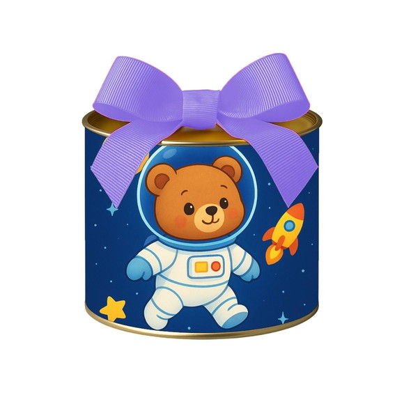 Tubo Lata Metalizada 7x10 Ursinho Astronauta - Imagem 5