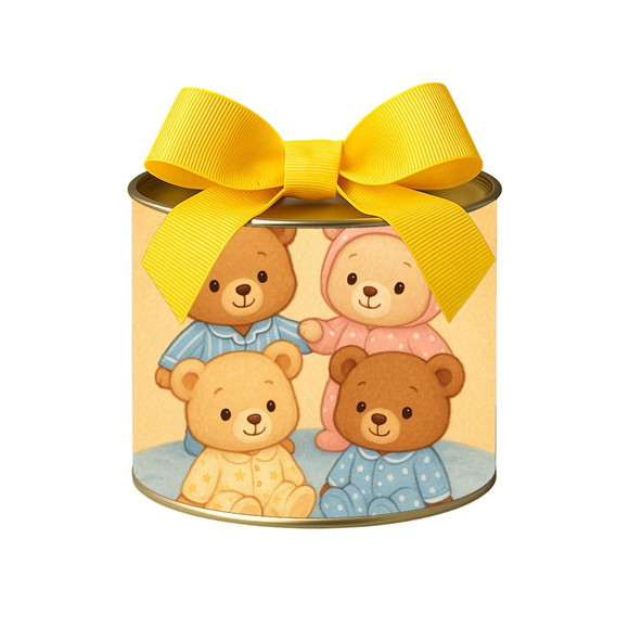 Tubo Lata Metalizada 7x10 Ursinhos de Pijama
