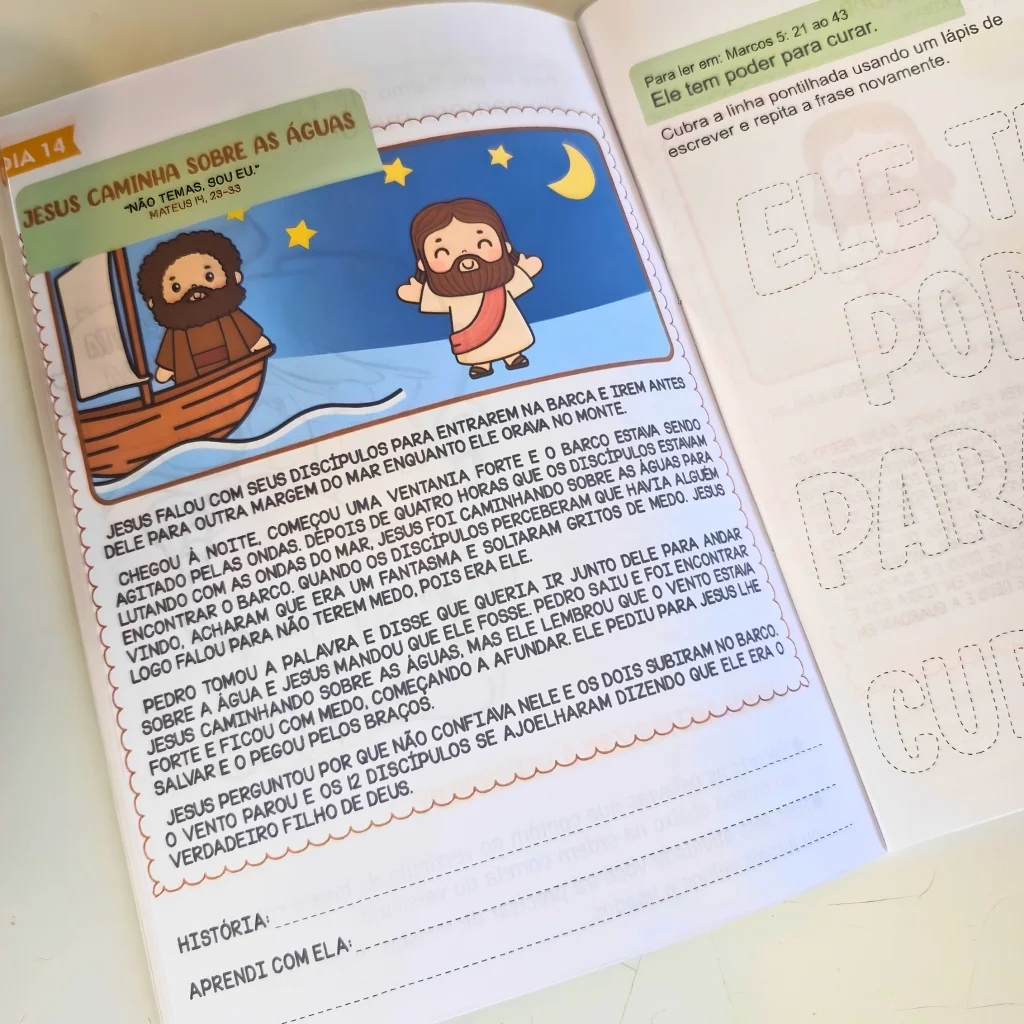 Caderno Planner Devocional Infantil | 31 Dias com Jesus – Atividades Bíblicas para Crianças. - Imagem 5