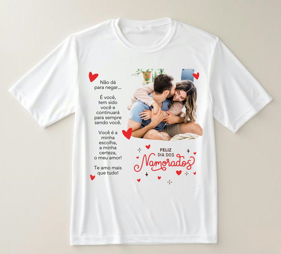 Camiseta "feliz Dia dos Namorados" - Celebre o Amor sem Fim!