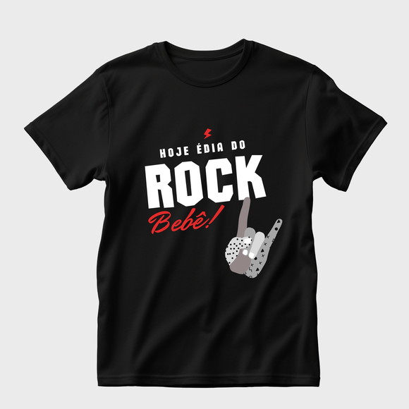 Camiseta Hoje É Dia de Rock Bebê