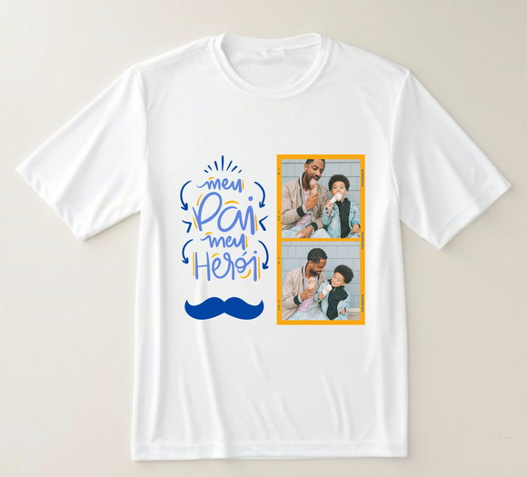 Camiseta Meu Pai Meu Herói Personalizada com Foto