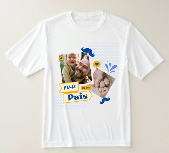 Camiseta Feliz Dia dos Pais Personalizada com Fotos