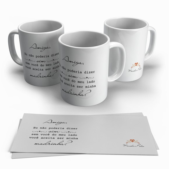 Caneca Porcelana Madrinha de Casamento