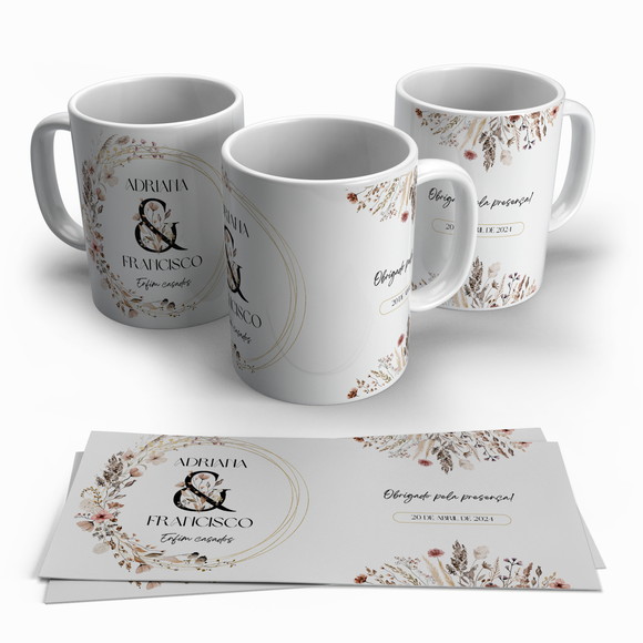 50 Canecas Porcelana Lembrancinha de Casamento