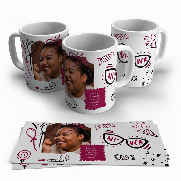 Caneca Personalizada Aniversariante com Foto