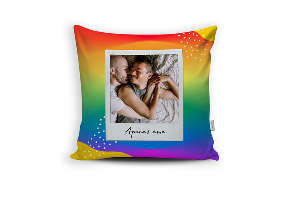 Almofada Dia dos Namorados Lgbtqia+ Personalizada com Foto
