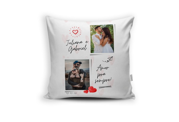 Almofada Amor pra Sempre Personalizada com Nome e Fotos