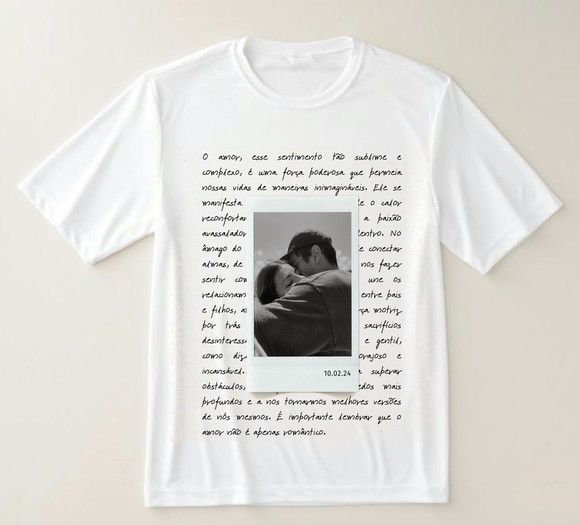 Camiseta Dia dos Namorados com Mensagem e Foto