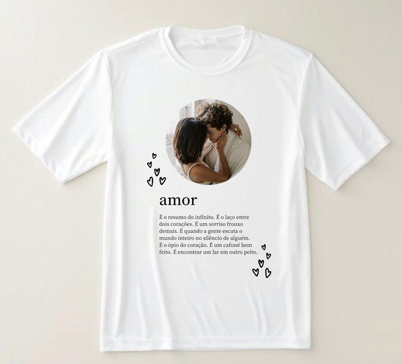 Camiseta Dia dos Namorados com Mensagem de Amor e Foto