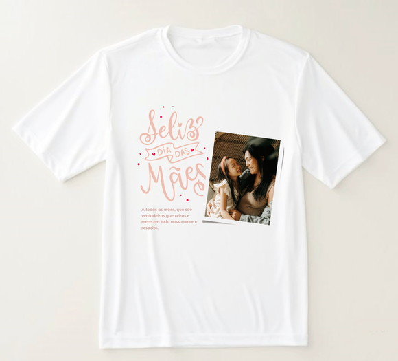 Camiseta Feliz Dia das Mães Personalizada com Foto