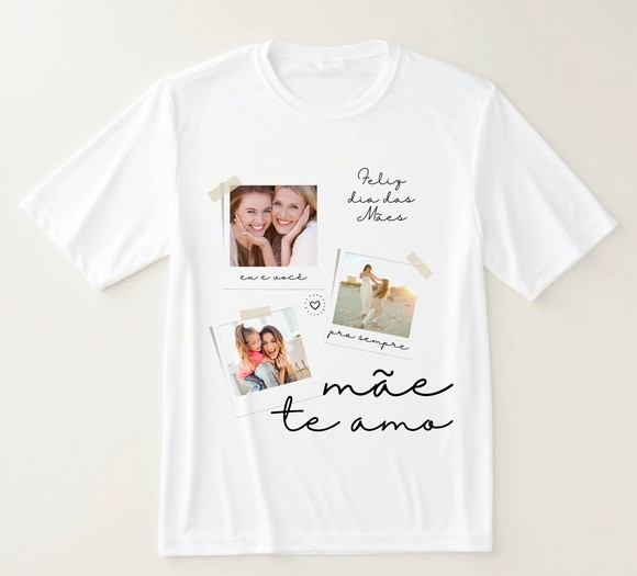 Camiseta Mãe Te Amo Personalizada com Fotos