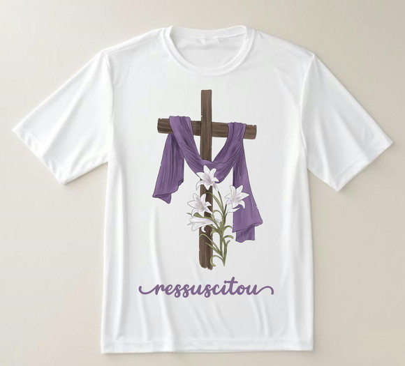 Camiseta Religiosa Ressuscitou