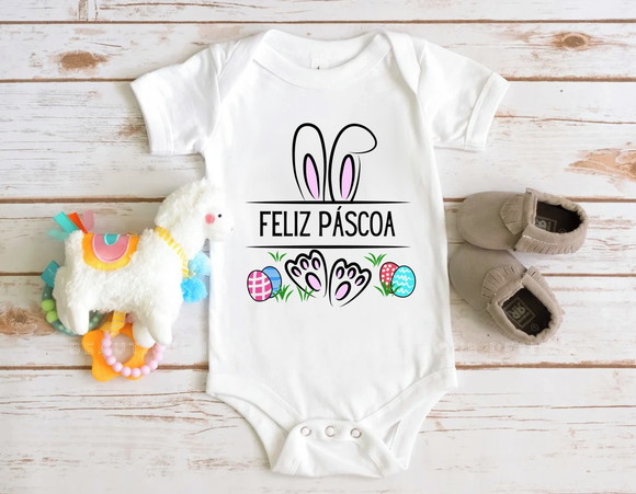 Body Infantil Feliz Páscoa