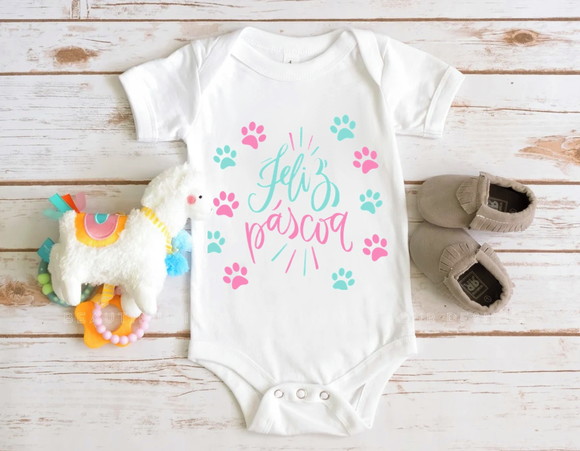 Body Infantil Feliz Páscoa