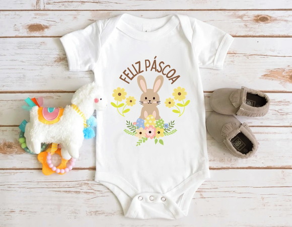 Body Infantil Feliz Páscoa