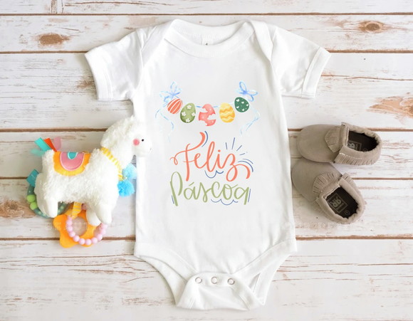Body Infantil Feliz Páscoa