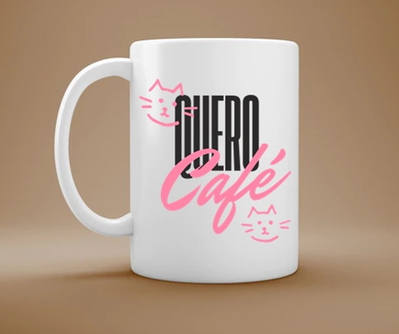 Caneca Quero Café Cat