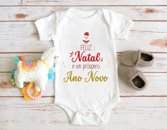 Body Infantil Feliz Natal e Um Próspero Ano Novo