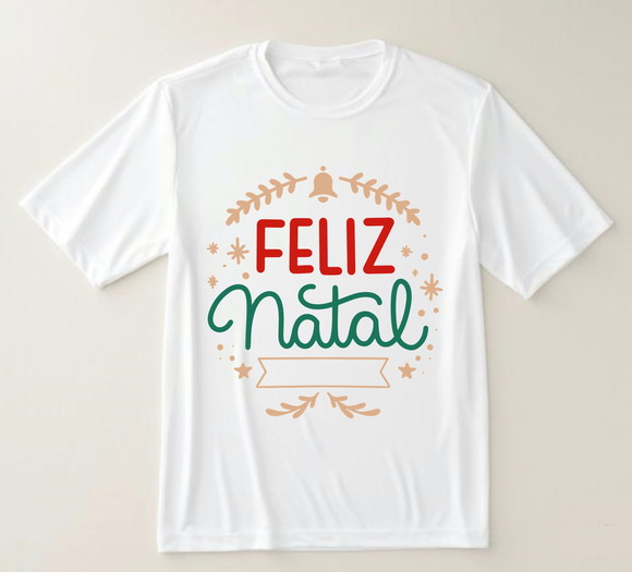 Camiseta Feliz Natal com Nome da Familia