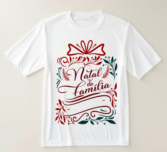 Camiseta Natal da Familia Personalizado com Nome