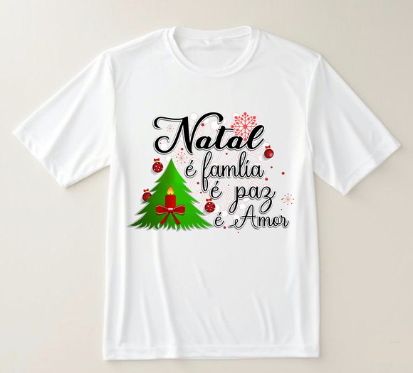 Camiseta É Natal Familia Paz Amor