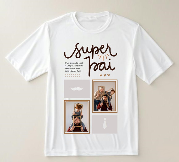 Camiseta Super Pai com Fotos Personalizada
