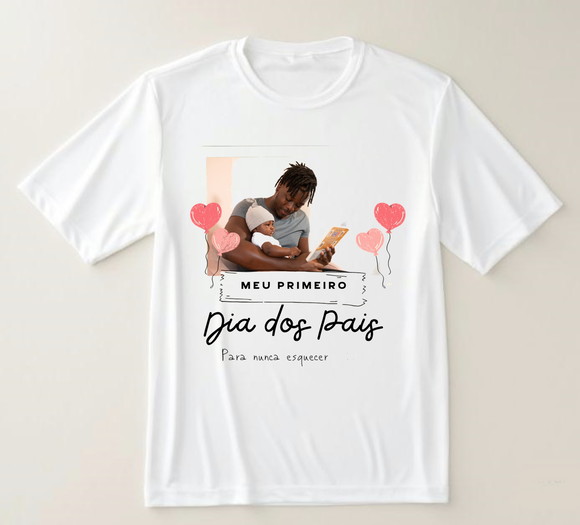 Camiseta Meu Primeiro Dia dos Pais Personalizada com Foto