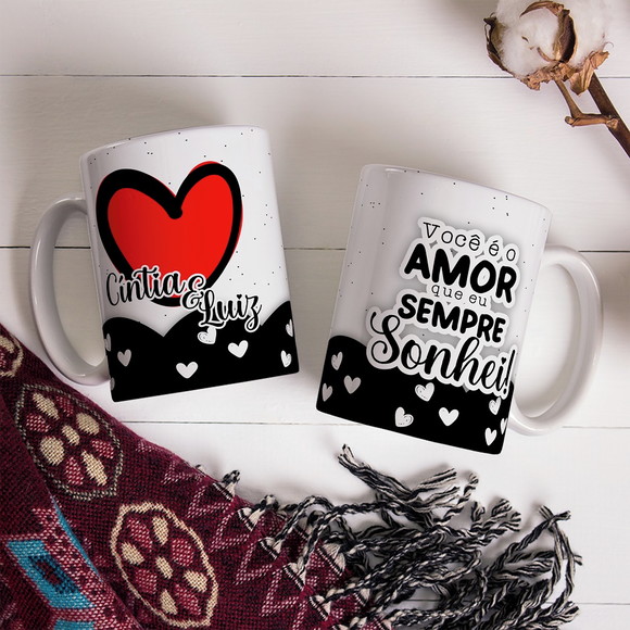 Caneca Dia dos Namorados Personalizada com Nome