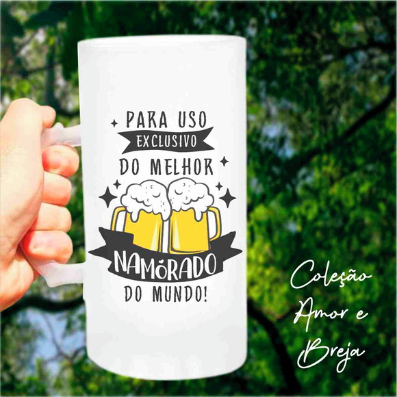 Kit 2 Canecas de Chopp para Uso Exclusivo Melhores Namorados
