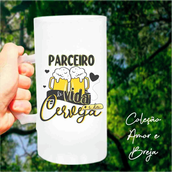 Kit 2 Canecas de Chopp Parceiro e Parceira de Vida