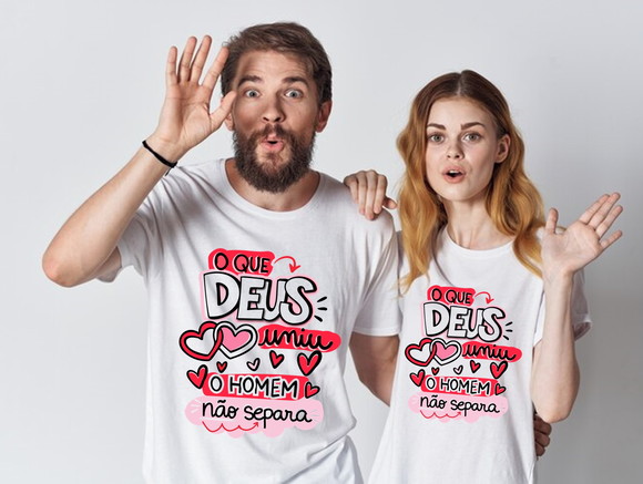 Kit Camiseta o Que Deus Uniu o Homem Não Separa