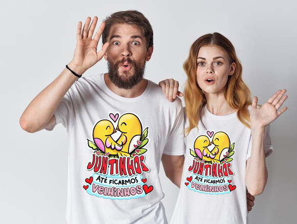 Kit Camiseta Casal Juntinhos