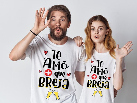 Kit Camiseta Casal Te Amo Mais Que Breja
