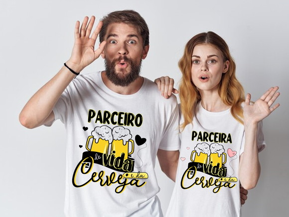 Kit Camiseta Parceiros de Vida e da Cerveja