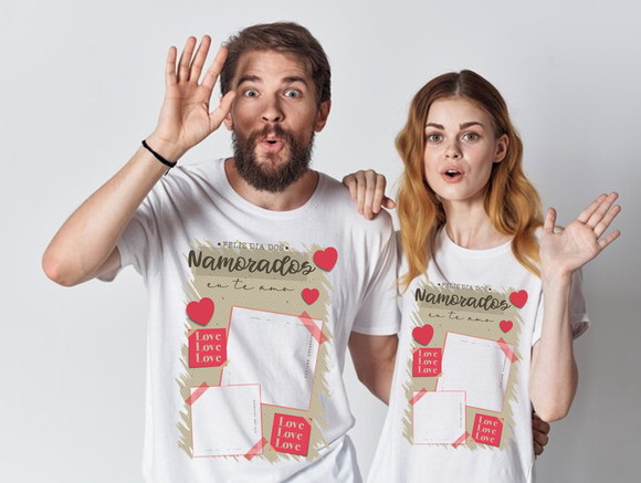 Kit Camiseta Dia dos Namorados Personalizada com Foto