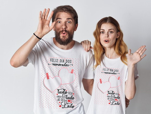 Kit Camiseta Dia dos Namorados Personalizada com Foto