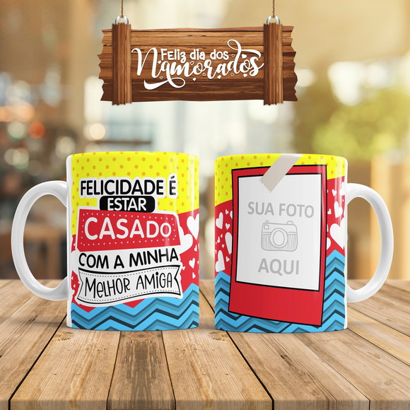 Kit 2 Canecas Dia dos Namorados Personalizada com Foto