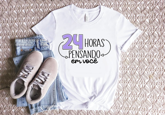 Camiseta Dia dos Namorados 24 Horas Pensando em Você