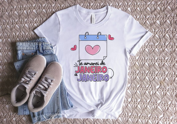 Camiseta Dia dos Namorados Te Amarei de Janeiro a Janeiro