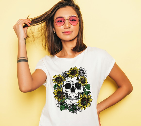 Bata Feminina Caveira de Girassol