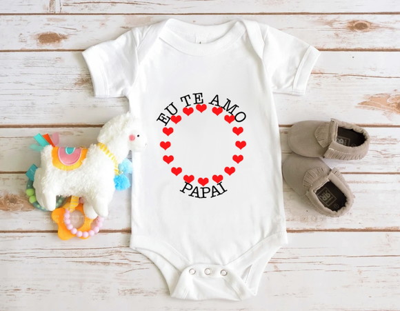 Body Infantil Eu Te Amo Papai Personalizado Com Foto